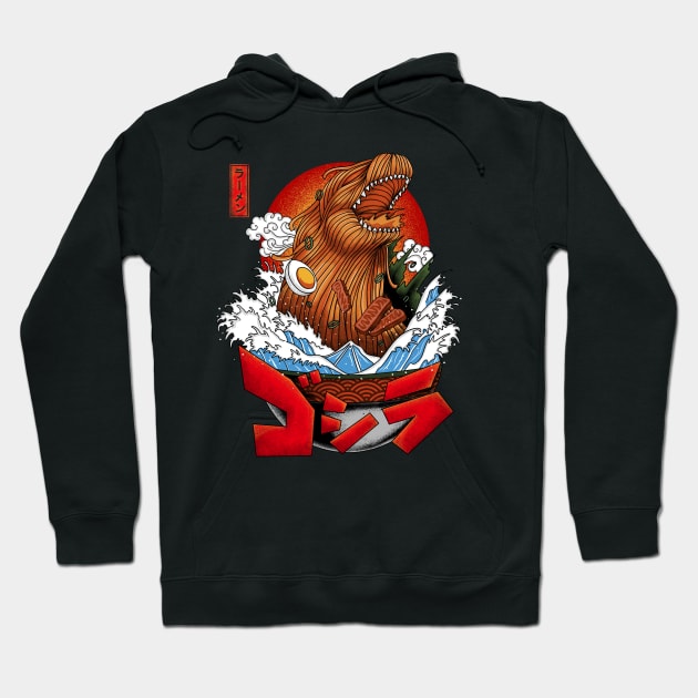 great goadzilla ramen of kanagawa Hoodie by opoyostudio